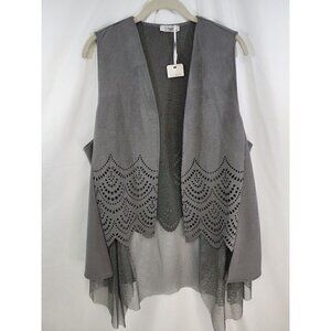 Kifayet sleeveless open front cardigan, Large